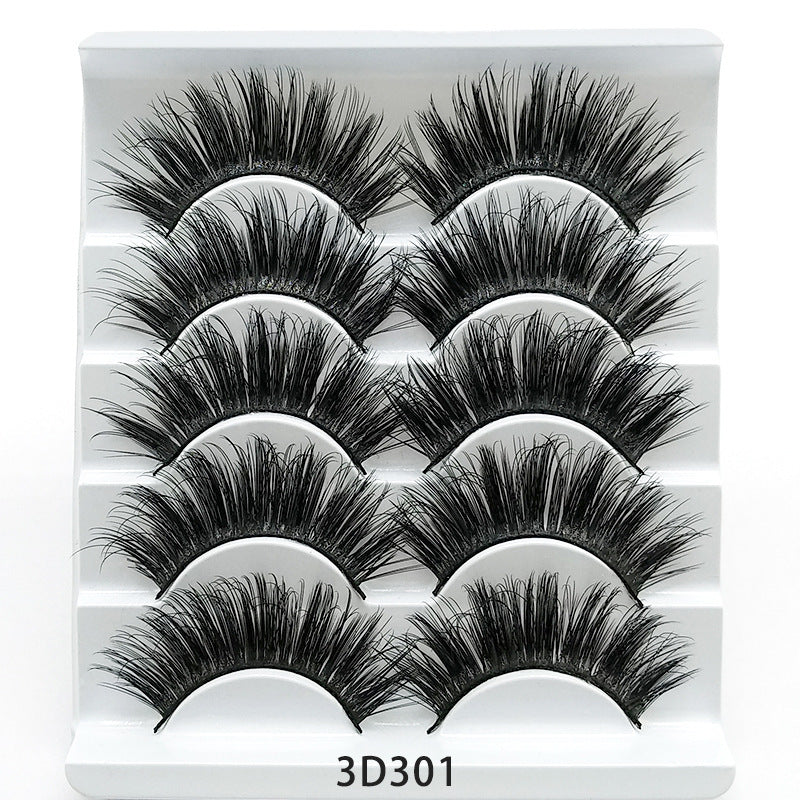 Mink False Eyelashes 3D False Eyelashes Five Pairs Of Soft Cotton Stalk Eyelashes Mink False Eyelashes 3D False Eyelashes Five Pairs Of Soft Cotton Stalk Eyelashes